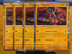 Pokemon TCG Twilight Masquerade Ting-Lu Holo Rare 110/167 x4 Playset - Image 1