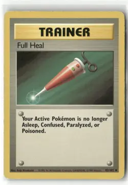 Pokemon Full Heal 082/102 Normal Base Set Uncommon - Image 1