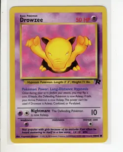 TEAM ROCKET SET DROWZEE POKEMON CARD 54/82 LP - Image 1