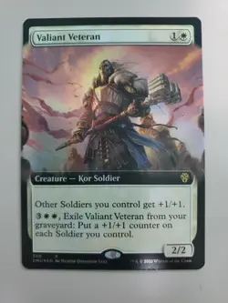 MTG Valiant Veteran Dominaria United Foil Extended Art Rare - Image 1