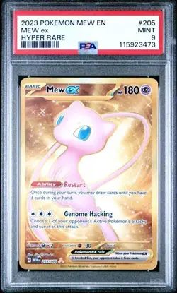 2023 POKEMON MEW EN-151 HYPER RARE #205 MEW EX PSA 9 - Image 1