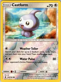 Castform 105/145 SM - Guardians Rising Pokemon NM/LP Reverse Holo - Image 1