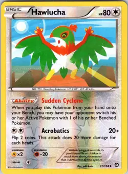 Hawlucha 97/114 XY - Steam Siege Pokemon NM/LP Reverse Holo - Image 1