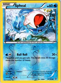 Spheal (45) 45/160 XY - Primal Clash Pokemon LP Reverse Holo - Image 1