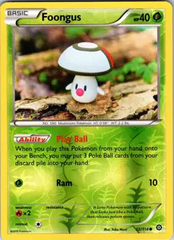 Foongus 12/114 XY - Steam Siege Pokemon TCG NM Reverse Holo - Image 1