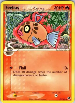 Feebas (Delta Species) 49/101 Dragon Frontiers Pokemon TCG LP Normal - Image 1