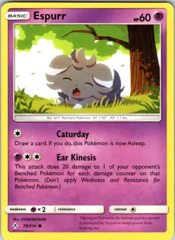 Espurr 79/214 SM - Unbroken Bonds Pokemon TCG NM Normal - Image 1