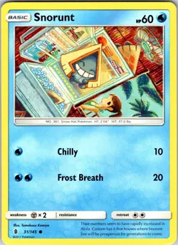 Snorunt 31/145 SM - Guardians Rising Pokemon TCG NM Normal - Image 1