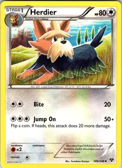 Herdier 109/146 XY Base Set Pokemon TCG NM Normal - Image 1