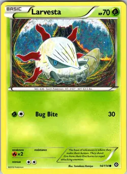 Larvesta 14/114 XY - Steam Siege Pokemon TCG NM Normal - Image 1