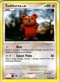 Teddiursa 105/123 Mysterious Treasures Pokemon TCG LP Normal - Image 1