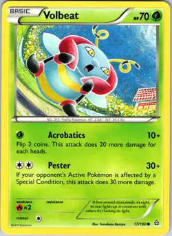 Volbeat 17/160 XY - Primal Clash Pokemon NM Normal - Image 1