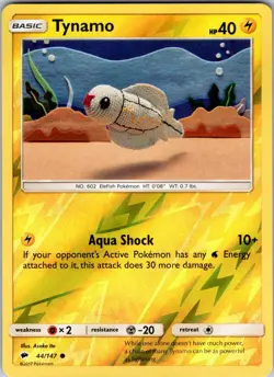 Tynamo 44/147 SM - Burning Shadows Pokemon NM Reverse Holo - Image 1
