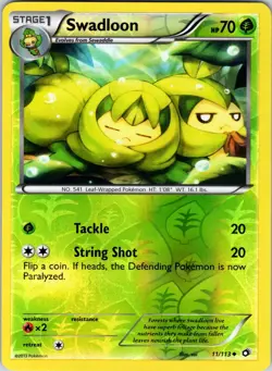 Swadloon 11/113 Legendary Treasures Pokemon NM/LP Reverse Holo - Image 1