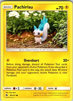 Pachirisu 80/214 SM - Lost Thunder Pokemon NM Normal - Image 1