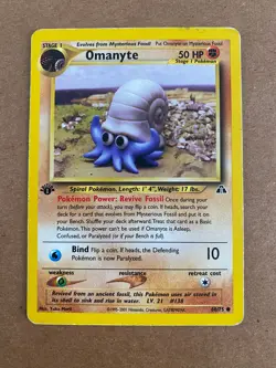 POKeMON Omanyte 60/75 Neo Discovery Set. Non Holo Common. - Image 1
