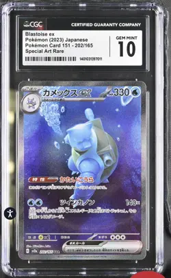 Pokemon TCG Blastoise ex 151 202/165 Special Art Rare Holo CGC 10 Japanese 2023 - Image 1