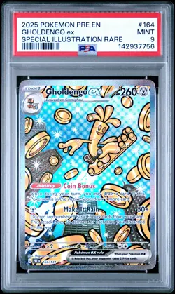2025 POKEMON PRE EN-PRISMATIC EVOLUTIONS #164 GHOLDENGO EX PSA 9 - Image 1