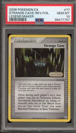 Pokemon Strange Cave EX Legend Maker Reverse Holo #77 PSA 10 Gem Mint - Image 1