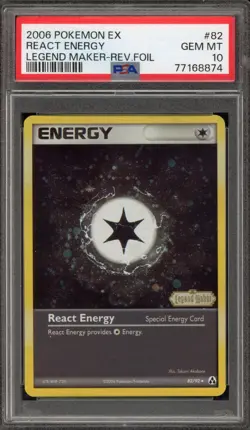 Pokemon React Energy EX Legend Maker Reverse Holo #82 PSA 10 Gem Mint - Image 1