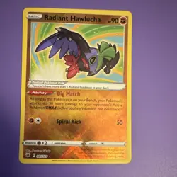 Pokemon Radiant Hawlucha 081/189 Prize Pack Series Radiant Rare Holo HP 90 - Image 1