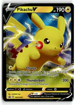Pikachu V SWSH061 Promo SWSH Black Star Pokemon Holo Near Mint - Image 1