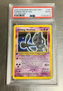 2002 Pokemon Shining Mewtwo 1st Edition Neo Destiny Holo 109/105 - Image 1