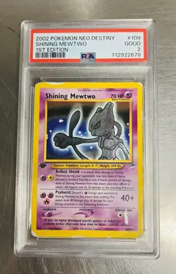 2002 Pokemon Shining Mewtwo 1st Edition Neo Destiny Holo 109/105 - Image 3