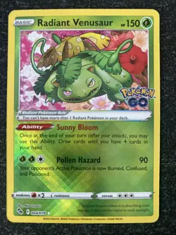 Radiant Venusaur 004/078 Pokemon GO Holo MINT - Image 1