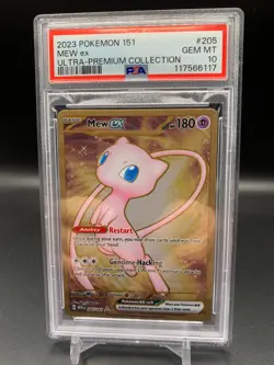 2023 Pokemon Mew ex Full Art 151 UPC Gold Metal Promo Card 205/165 PSA 10 GEM MT - Image 1
