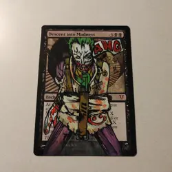 Decent into Madness The Joker Batman Altered MTG Magic the Gathering - Image 1