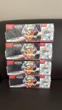 Pokemon Prismatic Evolutions Surprise Box & Booster Bundle Sealed (x4) - Image 1