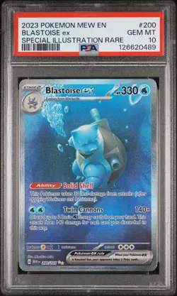 2023 POKEMON MEW EN-151 SPECIAL ILLUSTRATION RARE #200 BLASTOISE EX PSA 10 - Image 1