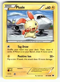 Pokemon: Dark Explorers Plusle #39/108 Common,Regular .VO5 - Image 1