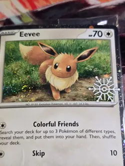 Pokemon TCG Eevee 133/165 Stamped Holiday Calendar Cosmo HOLO SWIRL SEALED - Image 1