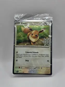 Pokemon TCG Eevee 133/165 Stamped Holiday Calendar Cosmo HOLO SWIRL SEALED - Image 2