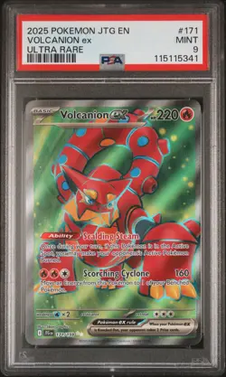 2025 POKEMON JTG EN-JOURNEY TOGETHER ULTRA RARE #171 VOLCANION EX PSA 9 - Image 1