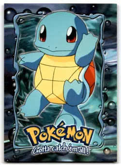 Squirtle 1999 Topps Pokemon Movie Animation 1st Printing Blue Logo #E7 - LP+ - Image 1