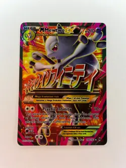M Mewtwo EX 160/162 LP Full Art Breakthrough Pokemon Card - Image 1
