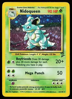 Nidoqueen 12/130 Holo Rare Base Set 2 Pokemon Card - Image 1