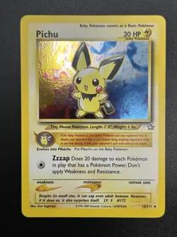 PICHU Pokemon Card - WOTC - Unlimited - Neo Genesis - 12/111 - HOLO - NM (A) - Image 3