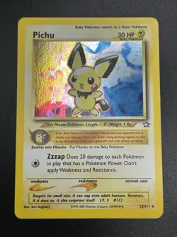PICHU Pokemon Card - WOTC - Unlimited - Neo Genesis - 12/111 - HOLO - NM (A) - Image 4