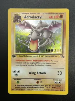 AERODACTYL Prerelease Pokemon Card - WOTC - 1st Edition Fossil 1/62 HOLO NM (A) - Image 1