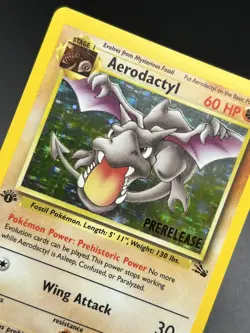 AERODACTYL Prerelease Pokemon Card - WOTC - 1st Edition Fossil 1/62 HOLO NM (A) - Image 3