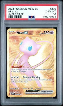 Mew ex 2023 Pokemon 151 UPC Ultra Premium #205 Gold Metal Full Art PSA 10 - Image 1