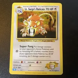 Lt. Surge's Raticate 016/034 CLB Classic Box Blastoise Deck Holo Rare Pokemon - Image 1