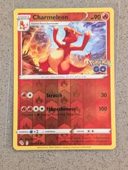 Charmeleon 009/078 Uncommon Pokemon GO Pokemon Reverse Holo NM - Image 1