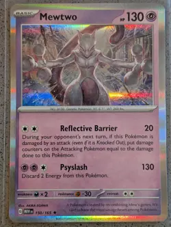 Mewtwo 150/165 Holo Rare 151 Pokemon NM - Image 1