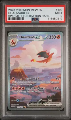2023 Pokemon MEW English Charizard ex Special Illustration Rare #199 PSA 9 - Image 1