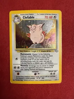 Clefable 1/64 Jungle Unlimited Holo Rare WotC 1999 Pokemon TCG (Very Good Cond) - Image 1